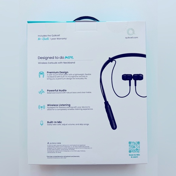 Fit Wireless Earbuds with Neckband - Picture 2 of 3